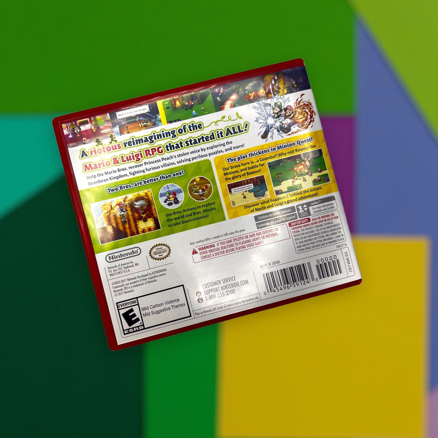Mario & Luigi: Superstar Saga + Bowser's Minions *Case and Inserts only* (Nintendo 3DS, 2017)