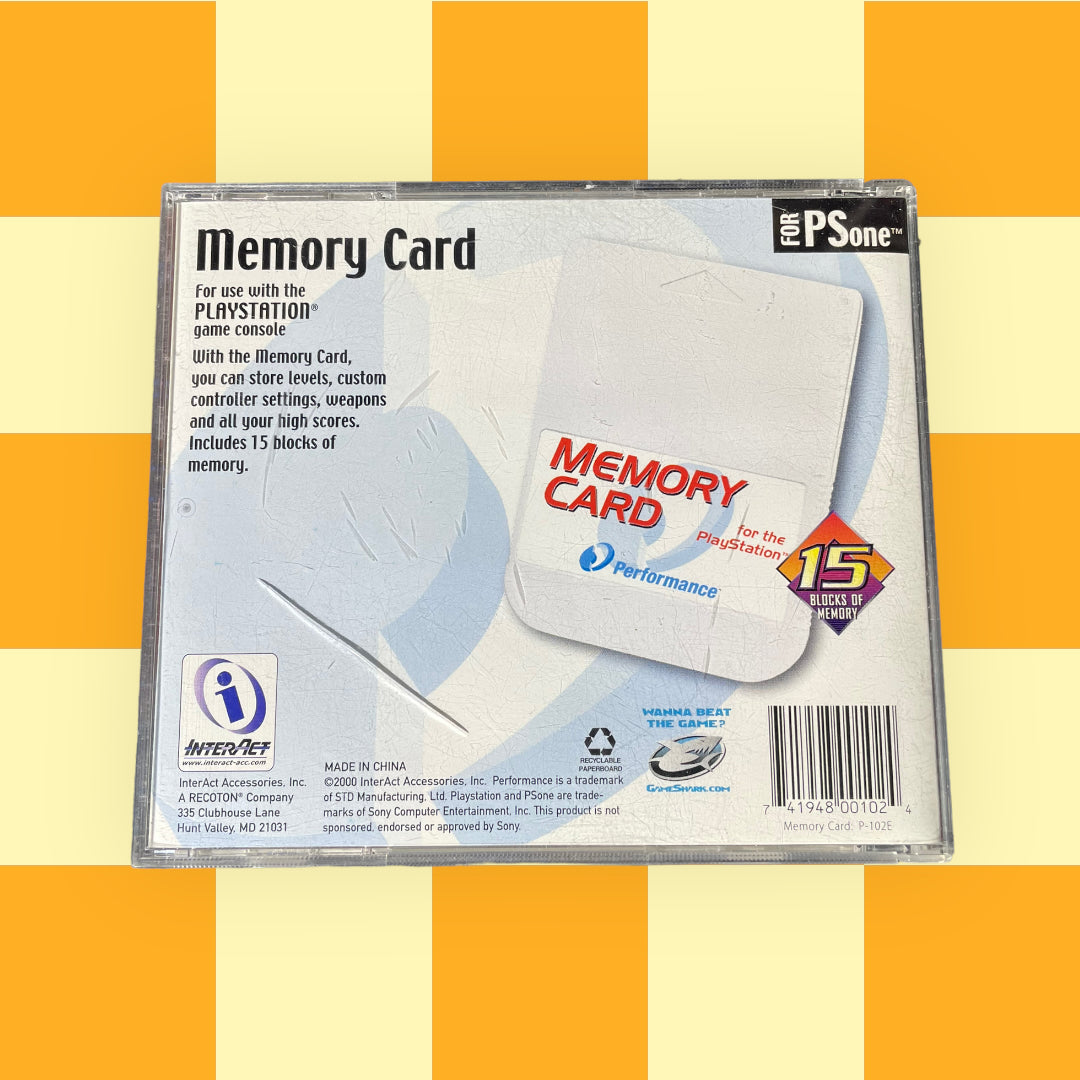 Sony PlayStation Memory Card and Bonus Storage by Performance and Interact (Sony PlayStation, 1995)