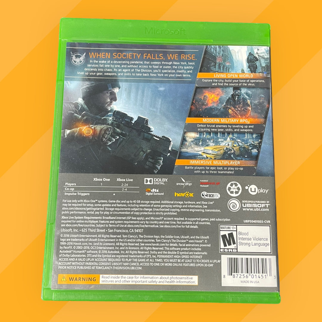 Tom Clancy's The Division (Microsoft Xbox One, 2016)