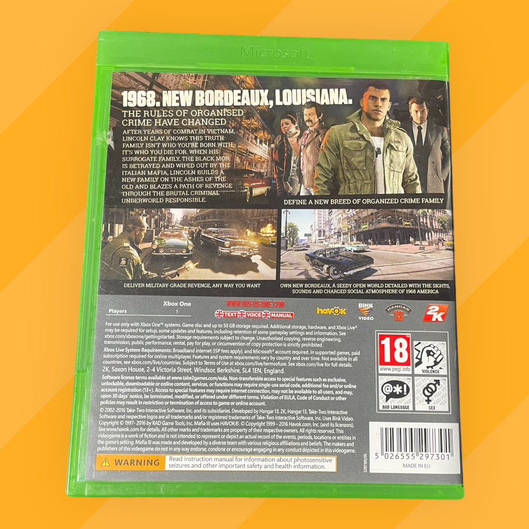 Mafia III (Microsoft Xbox One, 2016)