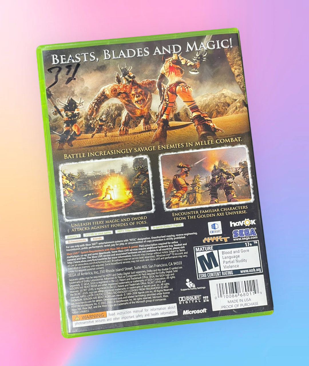 Golden Axe: Beast Rider (Microsoft Xbox 360, 2008)