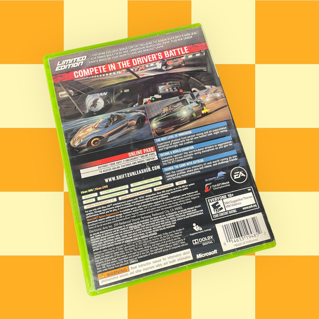 Shift 2: Unleashed Limited Edition (Microsoft Xbox 360, 2011)