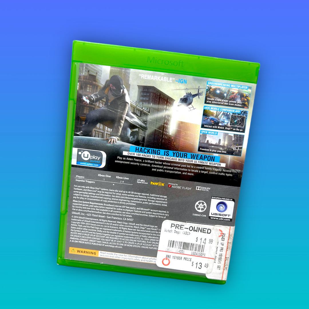Watch Dogs (Microsoft Xbox One, 2014)