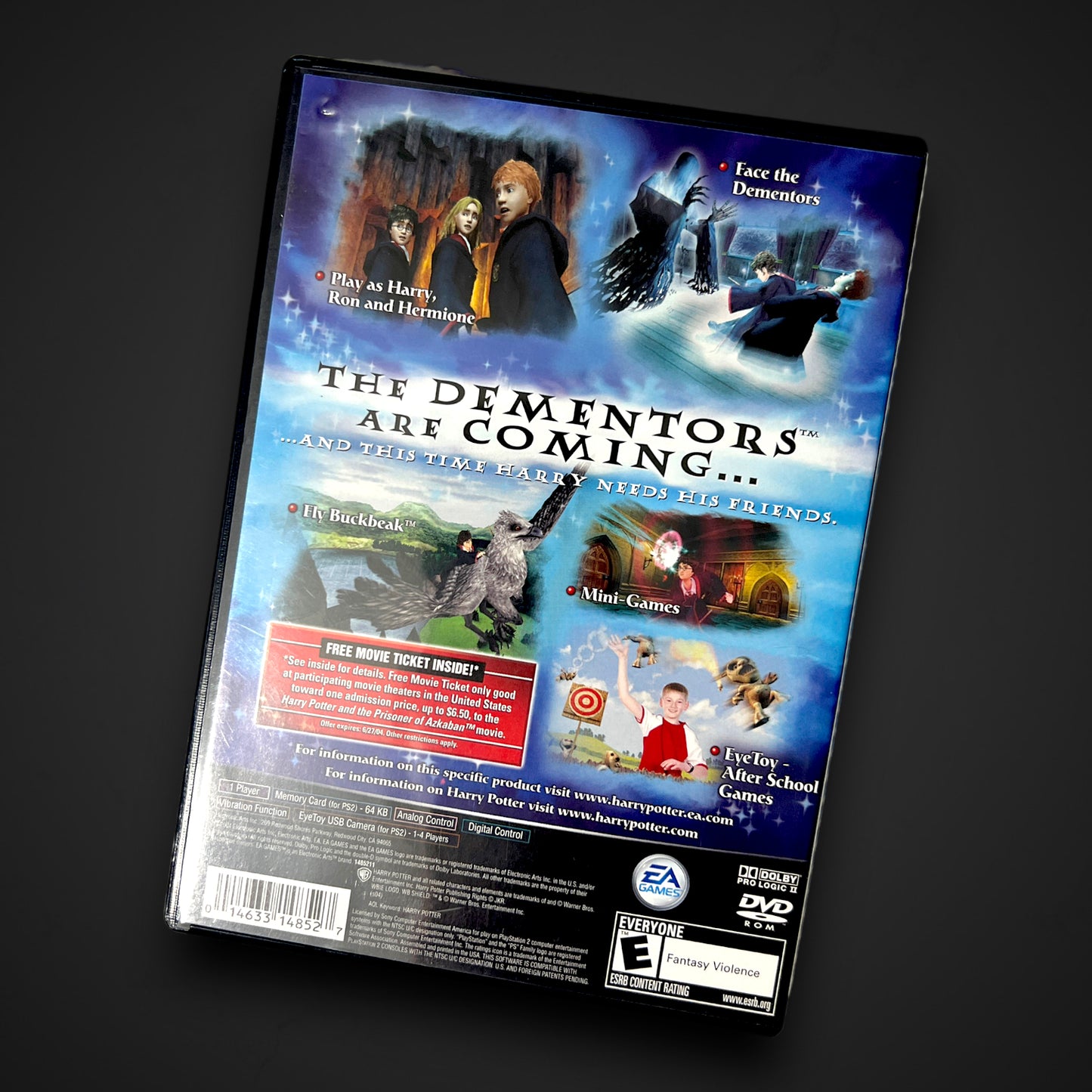 Harry Potter And The Prisoner Of Azkaban - Movie Ticket Cover (PlayStation 2, 2004)