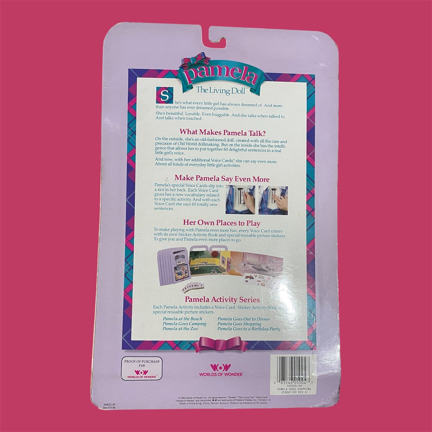 Pamela the Living Doll: Pamela Goes Shopping - Voice Card & Sticker Activity Book (Worlds of Wonder, 1986)