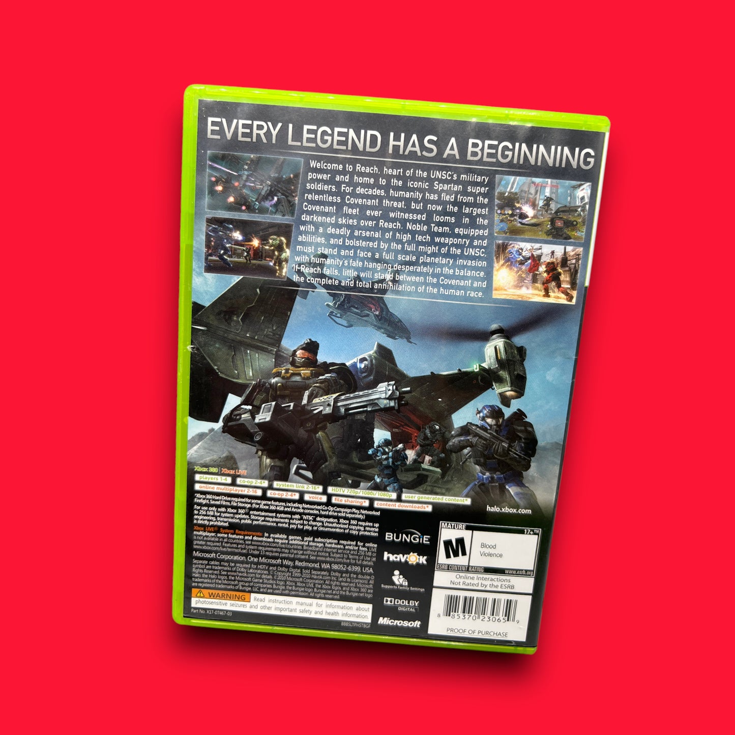 Halo: Reach (Microsoft Xbox 360, 2010)