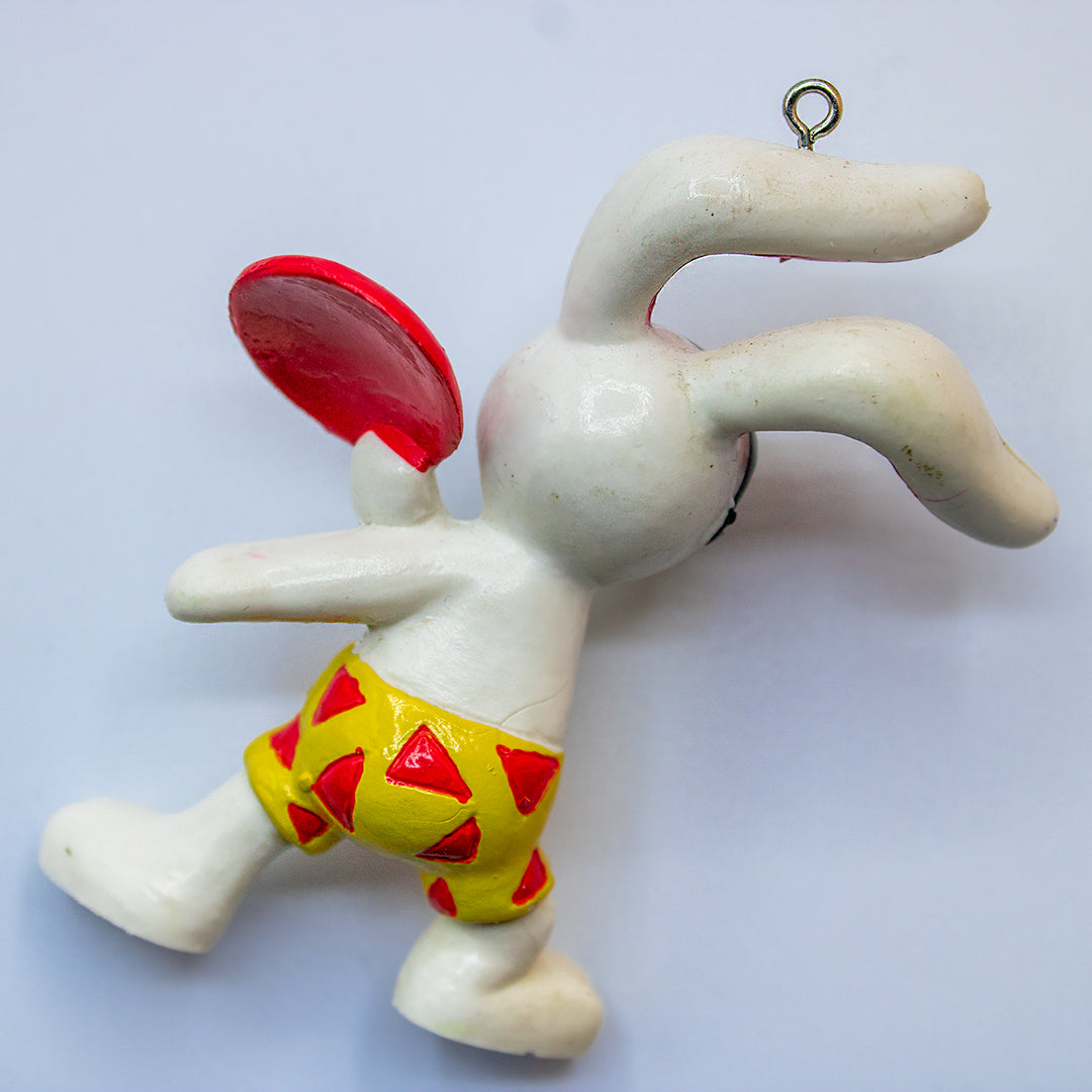 Hardees Beach Bunnies, Bunny with Frisbee Figurine (Applause, Hardees, 1989)