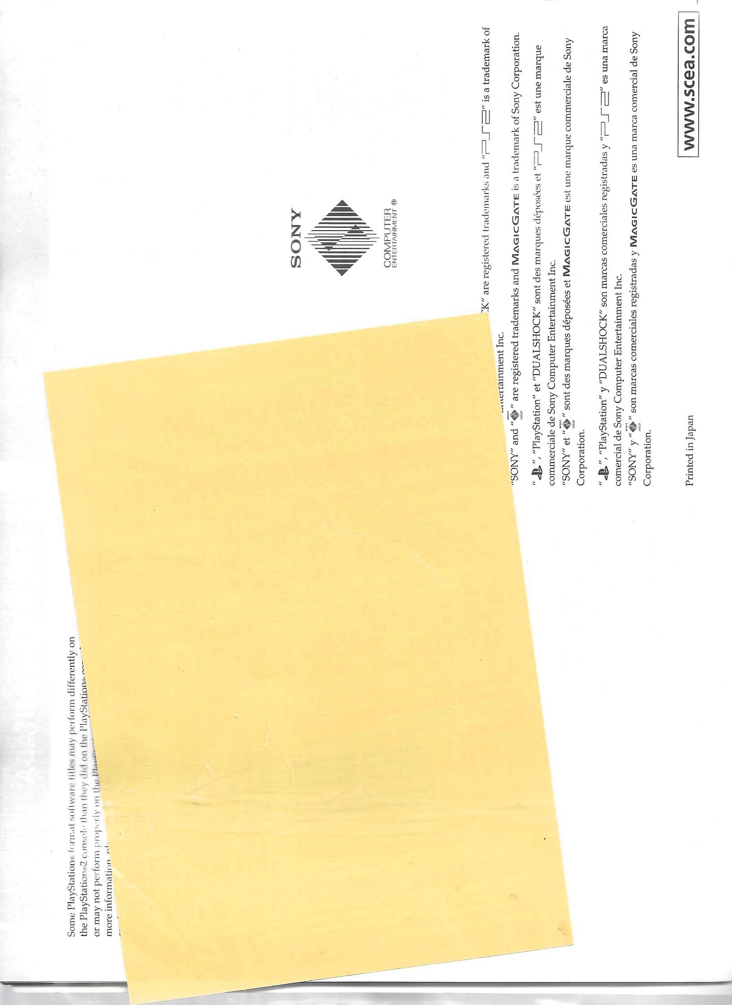 PlayStation 2 Original System Inserts (Sony Computer Entertainment, 2000)