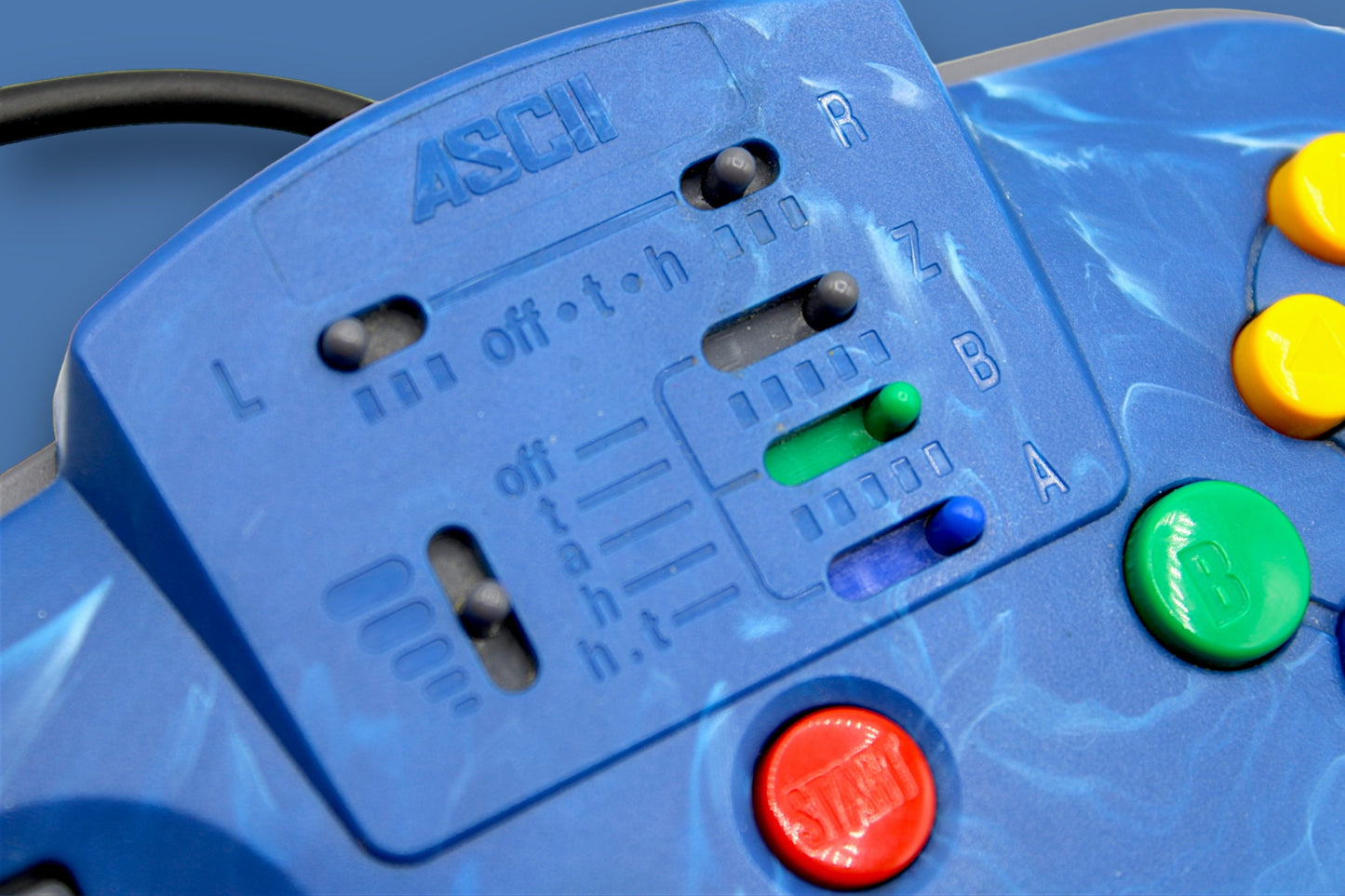 Ascii Pad 64 Blue Marble/Black Controller - Upgraded Hall Effect GameCube Style Stick -  (Nintendo 64, 1999)