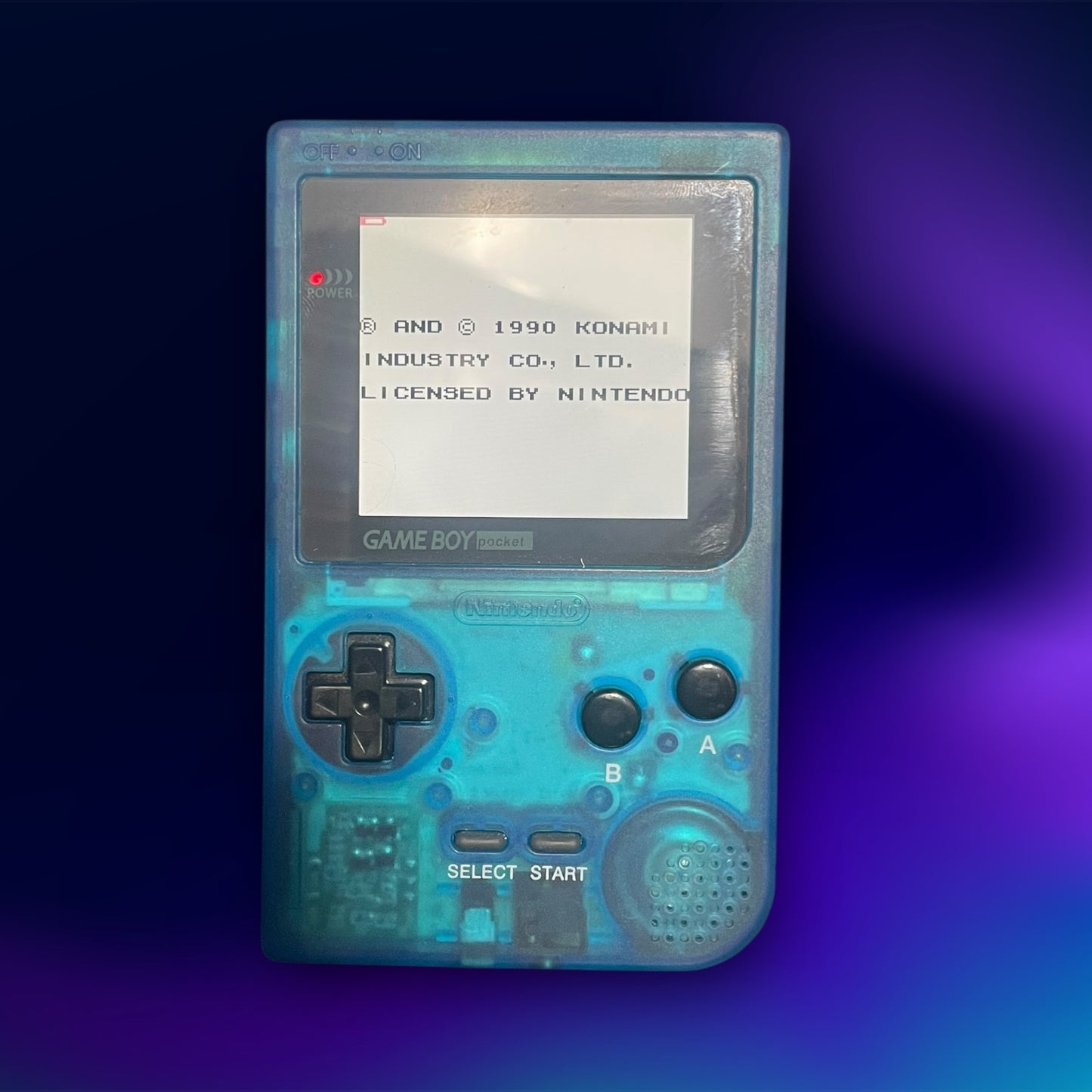 Game Boy Pocket with IPS Screen and Clear Blue Custom Housing