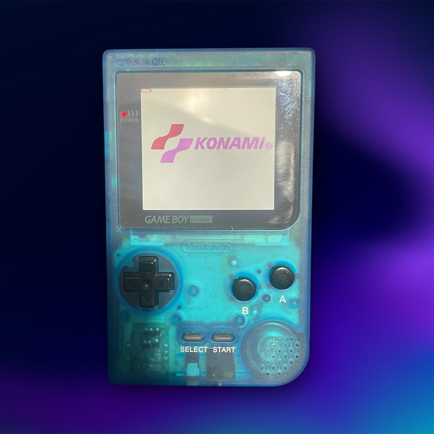Game Boy Pocket with IPS Screen and Clear Blue Custom Housing