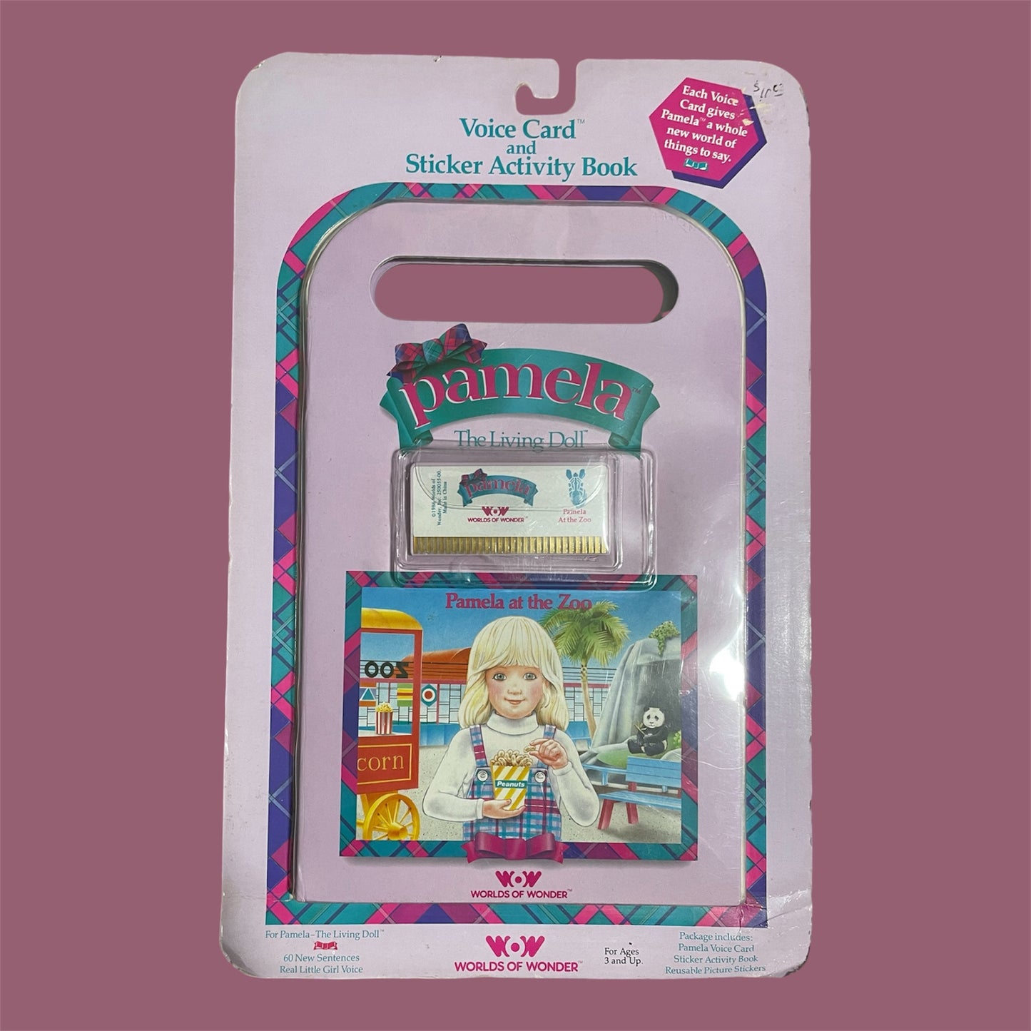 Pamela The Living Doll: Pamela at the Zoo Voice Card & Sticker Activity Book (Worlds of Wonder, 1986)