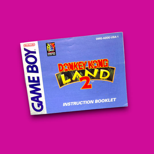 Donkey Kong Land 2 Manual (Nintendo Game Boy, 1996)